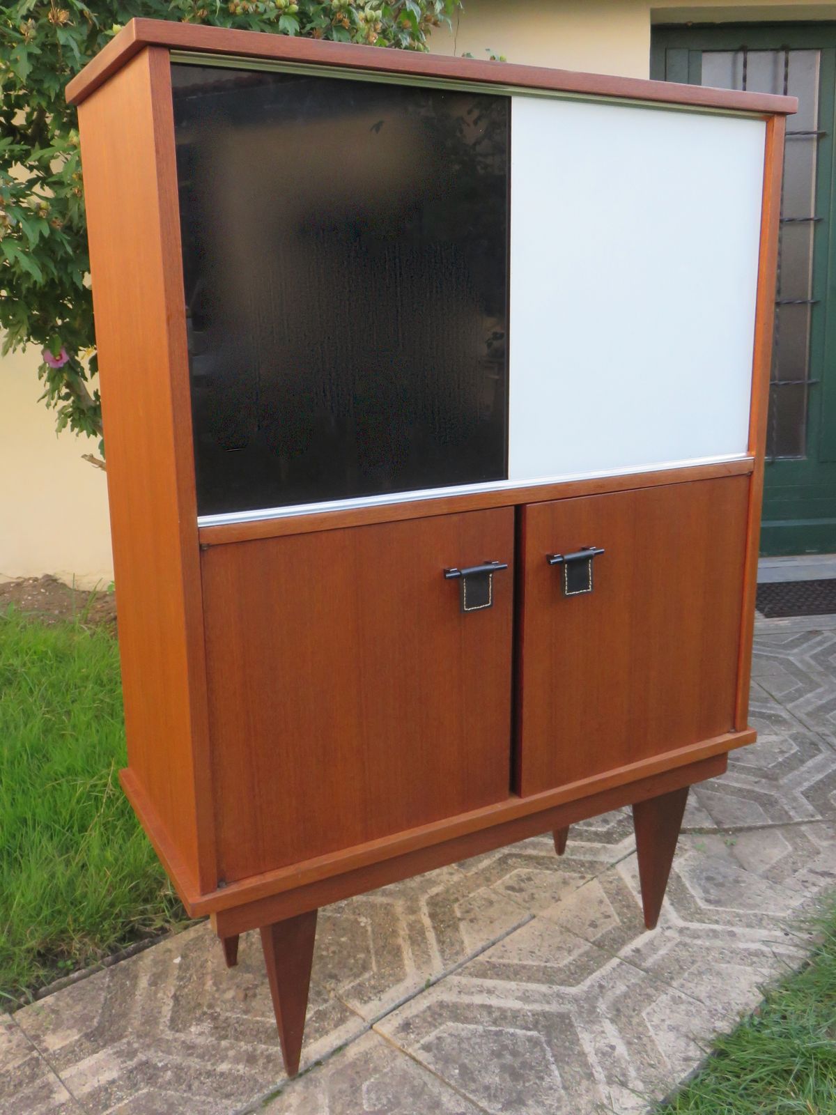 Sideboard With Ood And Glass Doors. Modernist Style. France 1955 photo furniture