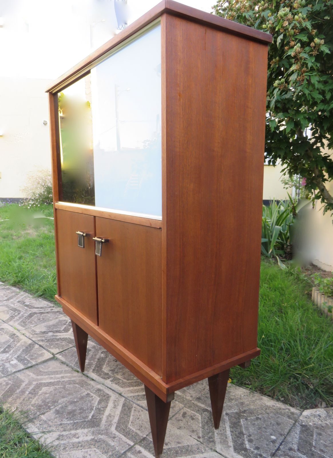 Sideboard With Ood And Glass Doors. Modernist Style. France 1955 photo vinterior