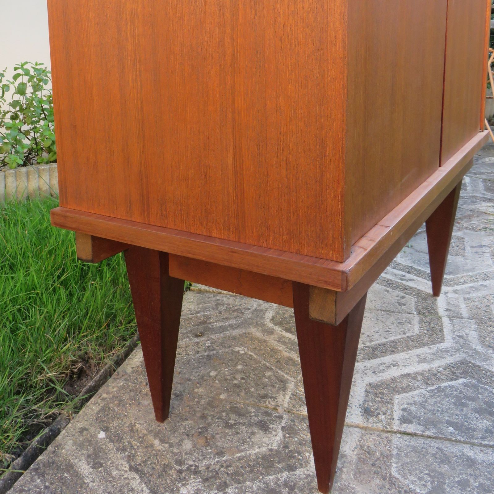 Sideboard With Ood And Glass Doors. Modernist Style. France 1955 photo vintage