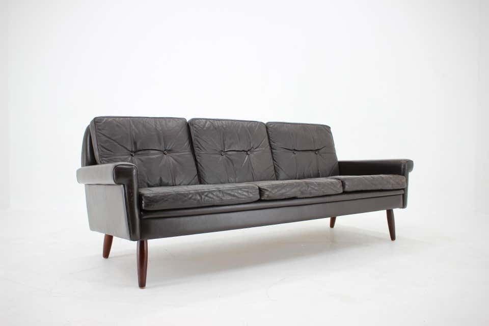 1970s Danish 3 Seater Sofa In Dark Brown Leather photo buy