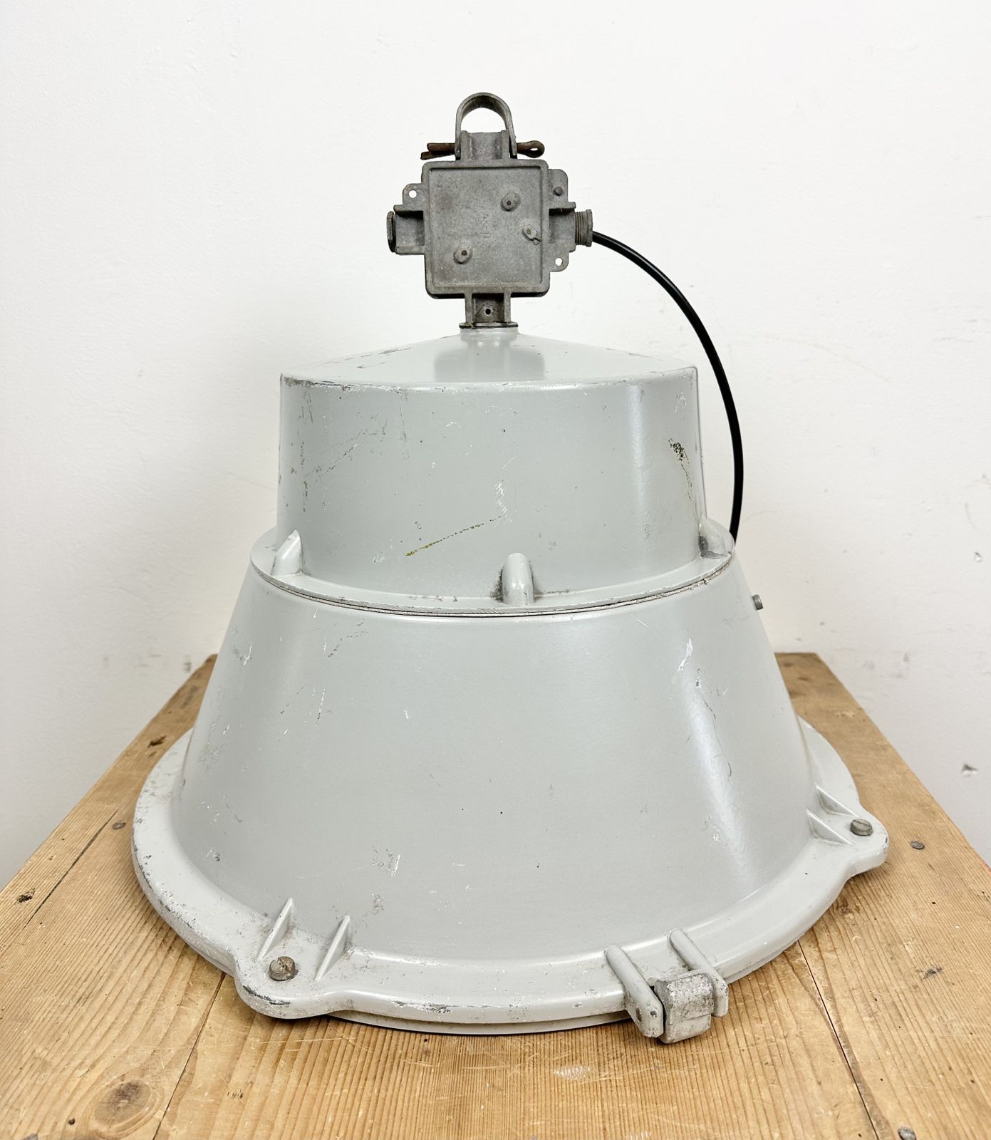 photo for sale Industrial Polish Cast Aluminium Factory Pendant Lamp From Mesko, 1970s