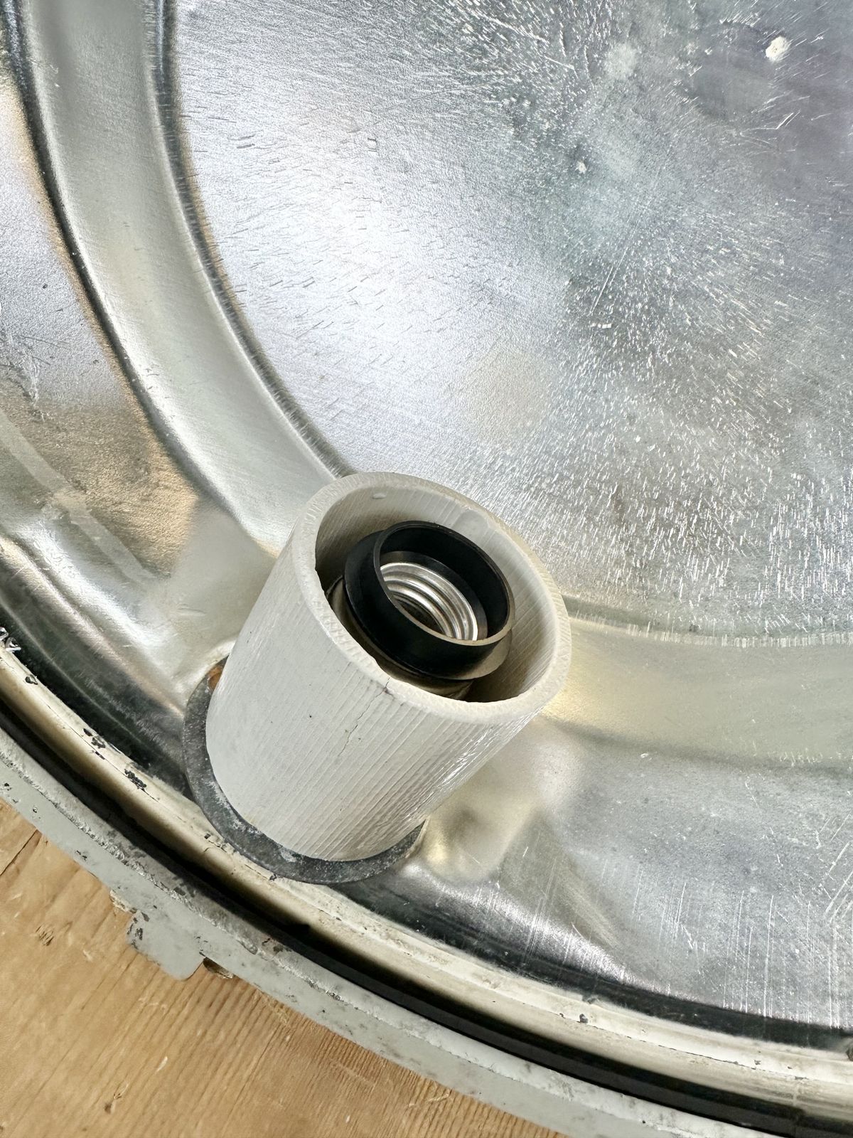 photo buy Industrial Polish Cast Aluminium Factory Pendant Lamp From Mesko, 1970s