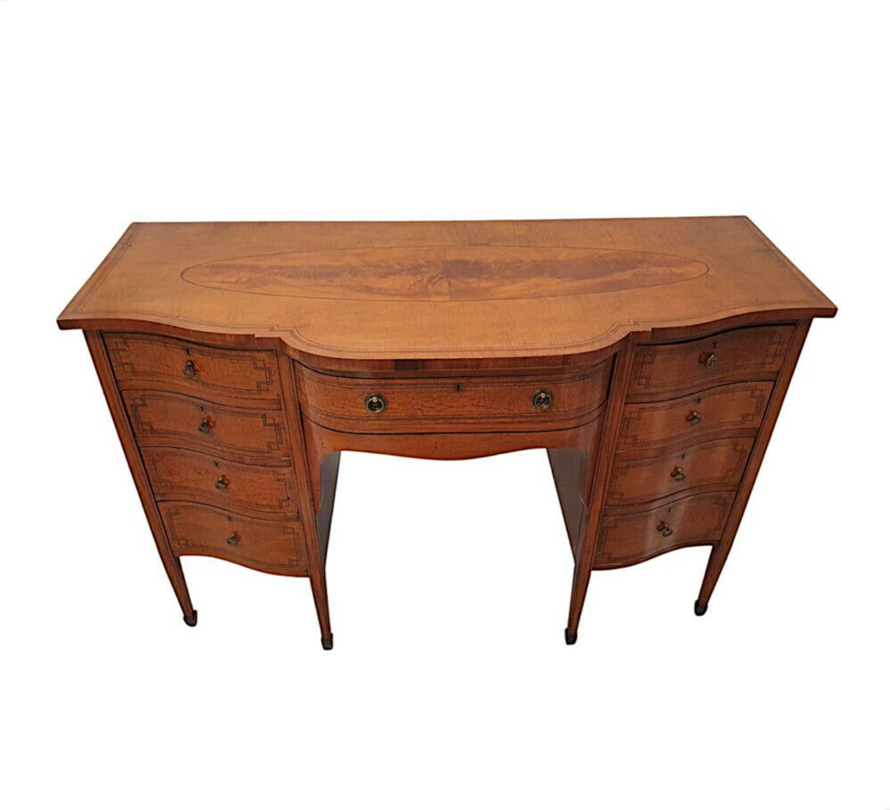 A Fine Edwardian Inlaid Serpentine Sideboard photo 3488.2167