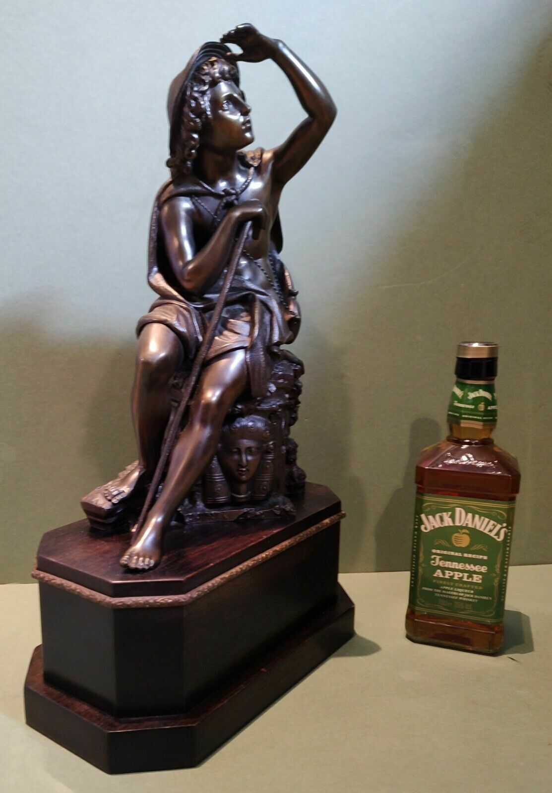 Large Fine Quality Antique Bronze Sculpture Pilgrim Or Shepherd Neo Classical