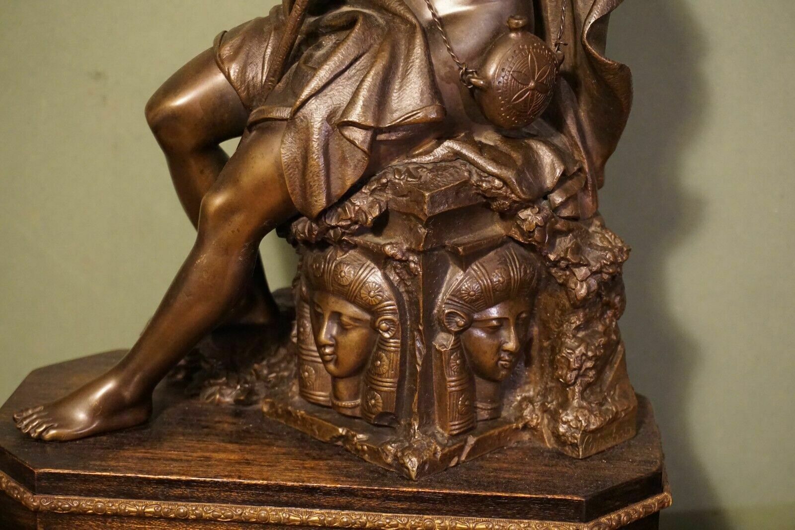 photo for sale Large Fine Quality Antique Bronze Sculpture Pilgrim Or Shepherd Neo Classical