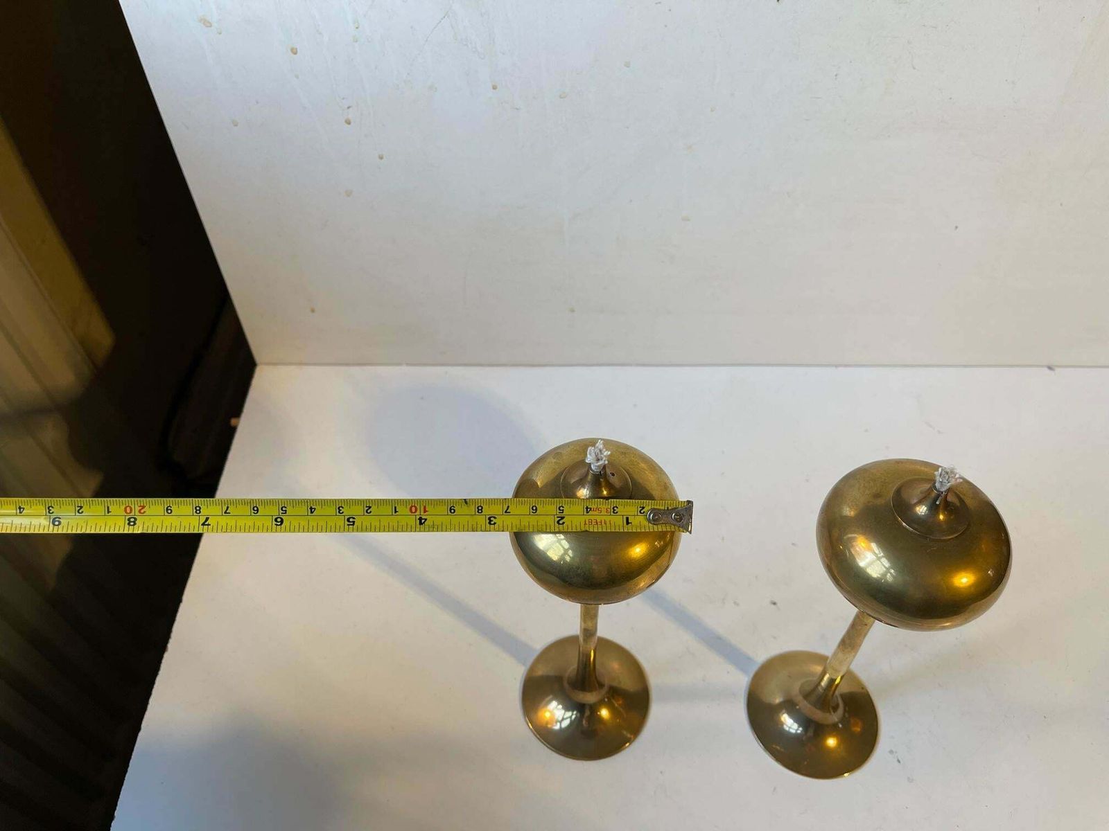 Scandinavian Modern Trumpet Oil Lamps In Brass, 1970s photo buy