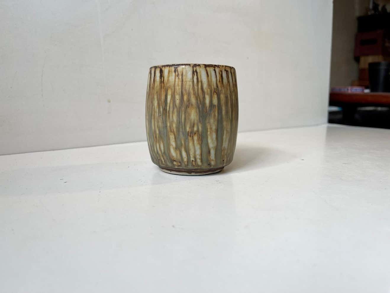 Gunnar Nylund Stoneware Vase With Tiger Taupé Glaze For Rörstrand, 1960s photo furniture