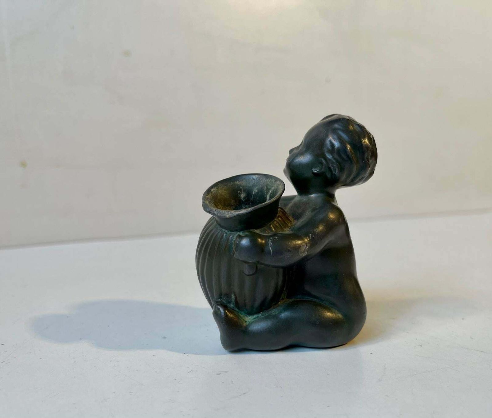 Just Andersen Baby Girl Figurine With Pen Holder, 1930s Art Deco photo Home Decor