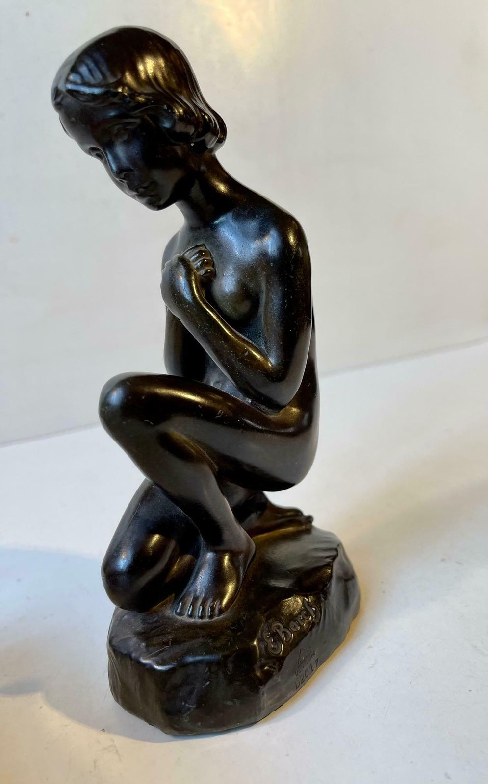 Just Andersen & Elna Borch Patinated Sculpture Of Young Woman, 1930s photo Home Decor