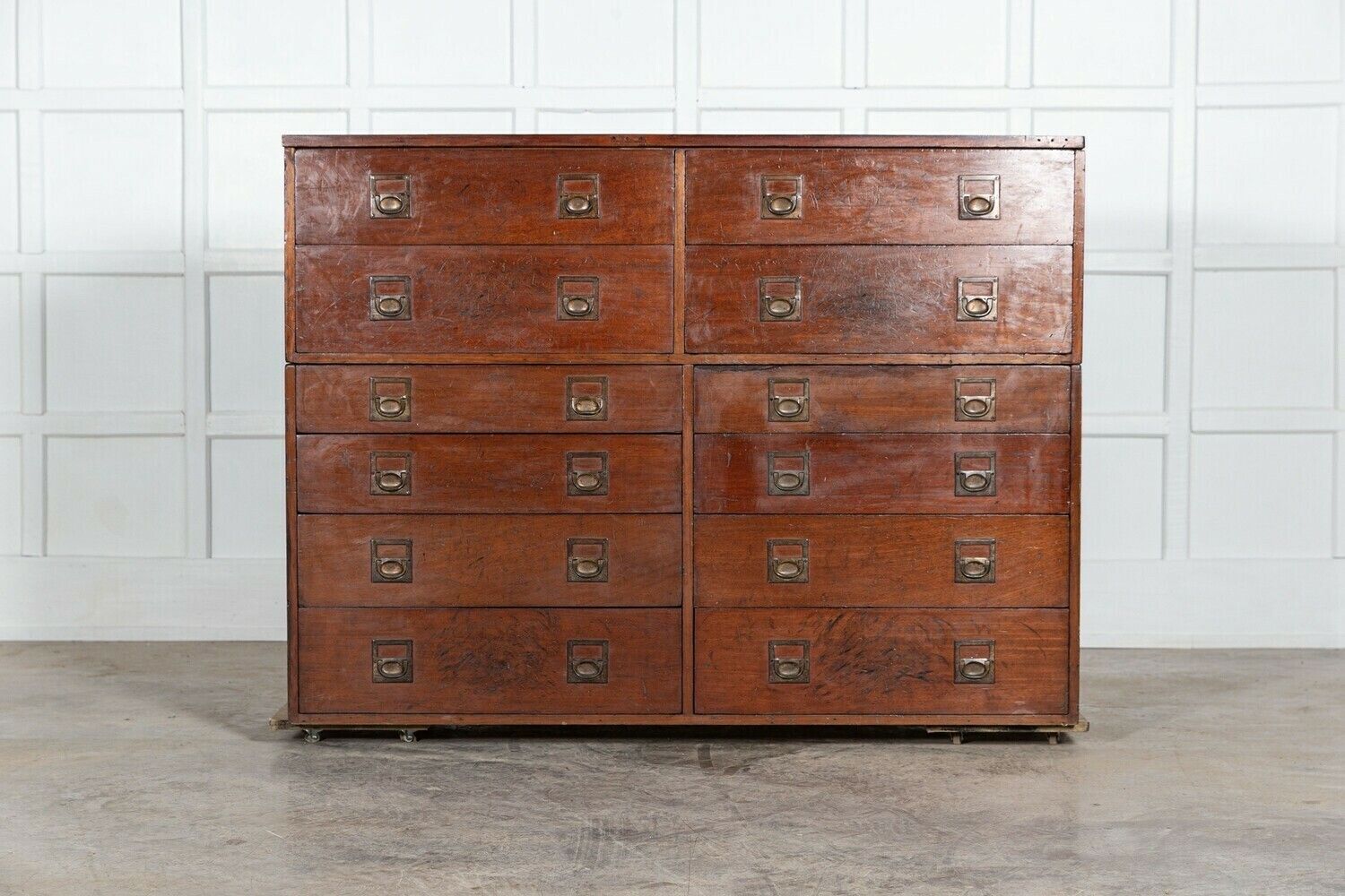 Large English 19thc Mahogany Campaign Chest