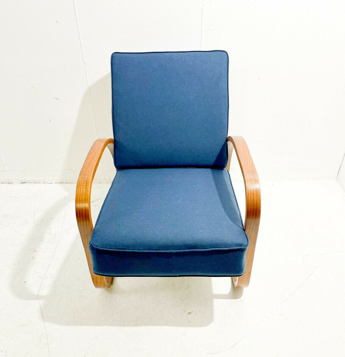 Mid Century Adjustable Blue Bentwood Armchair By Jindrich Halabala photo 3370.0