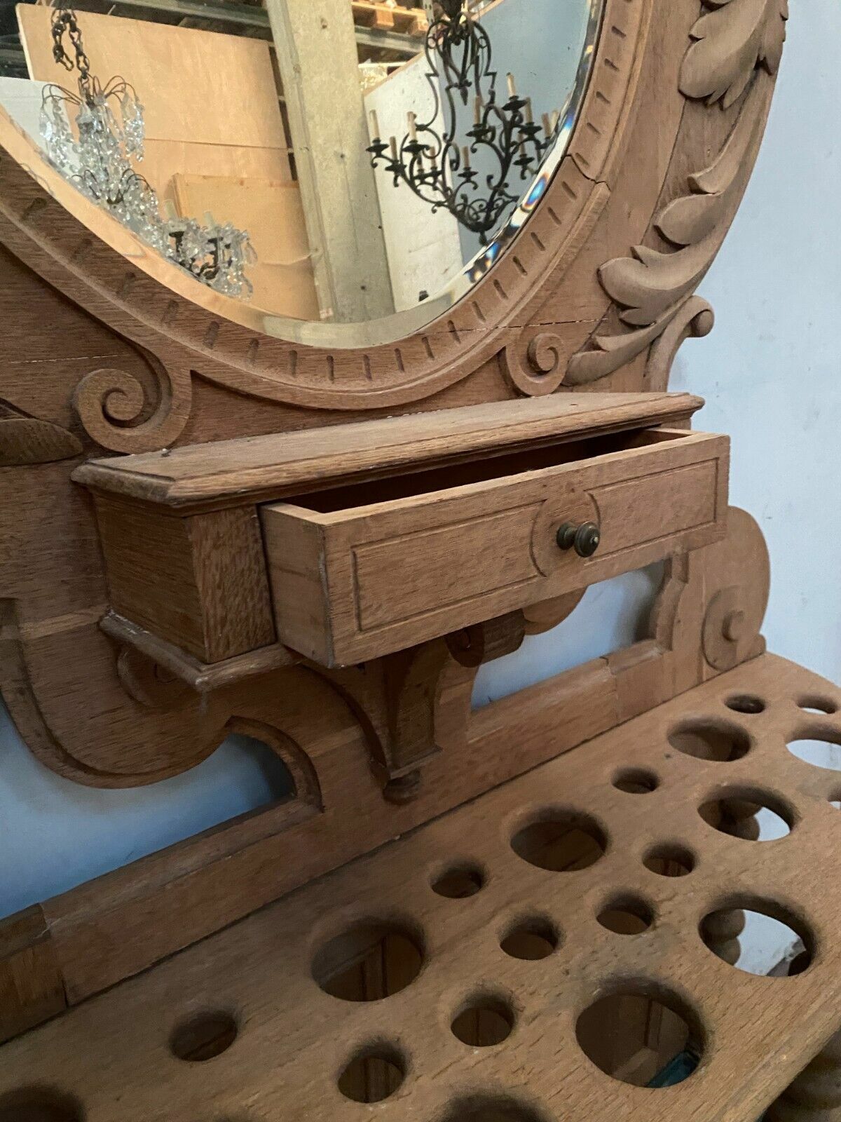 1876.76864775 20th Century Carved Oak Coat Rack And Umbrella photo