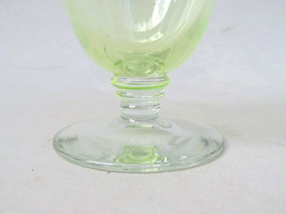 Home Decor Art Deco Uranium Glass Liqueur Glasses 1920s Set Of 6 photo