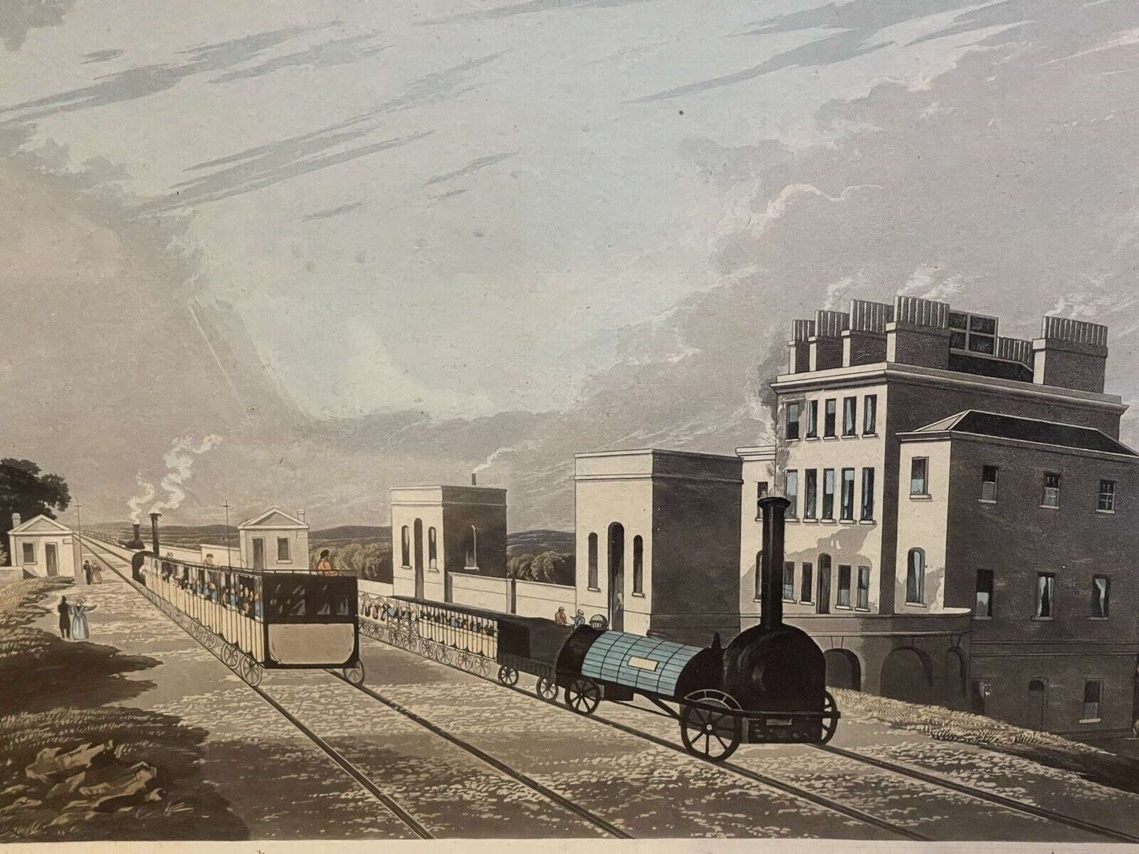 Manchester & Liverpool Railway At Newton Aquatint 1825