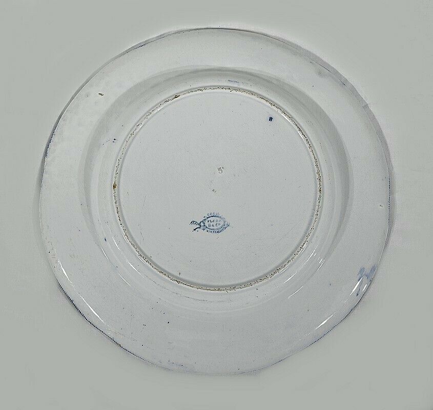 Large Earthenware Dish “Flora With Bindweeds”, Creil & Montereau, Art Nouveau – Late 19th Century photo vintage