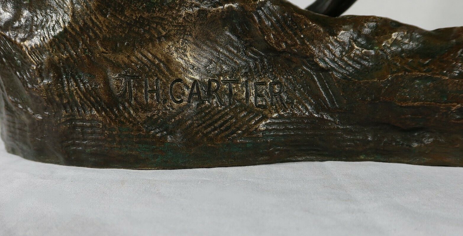 photo for sale Important Bronze “Le Berger” By Tf. Cartier – Early 20th Century