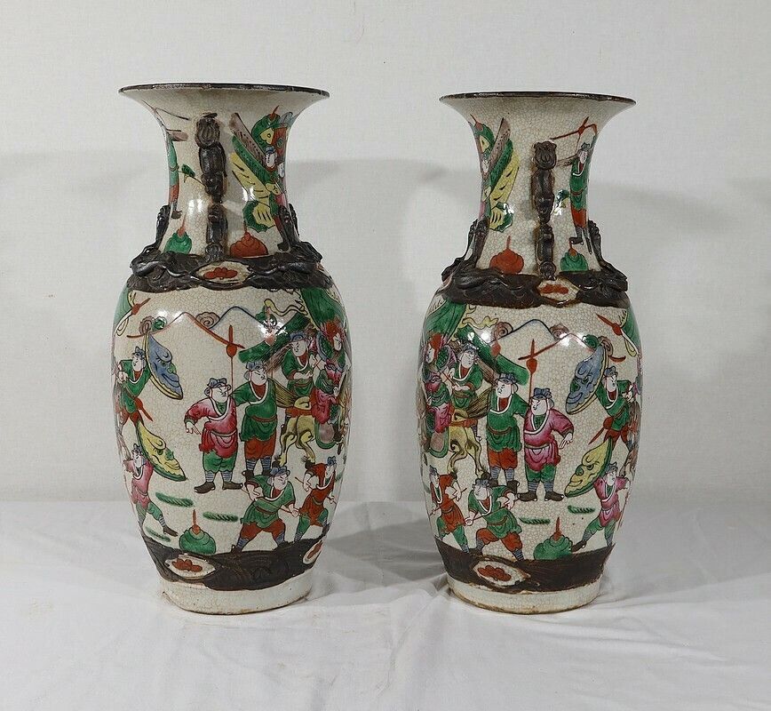 Pair Of Nanjing Porcelain Vases, China, Late 19th Century photo buy