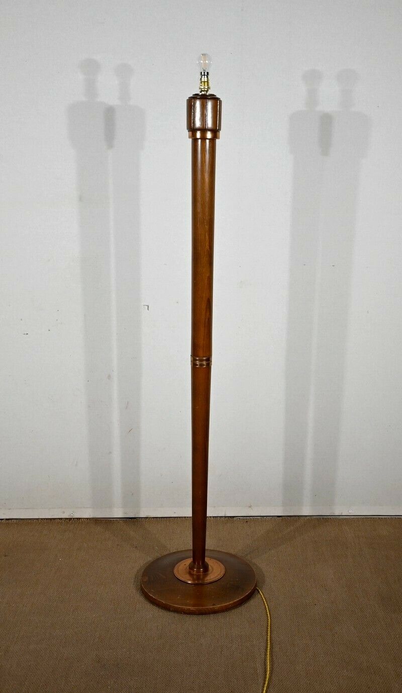 Art Deco Floor Lamp In Varnished Beech, 1940 photo Lighting