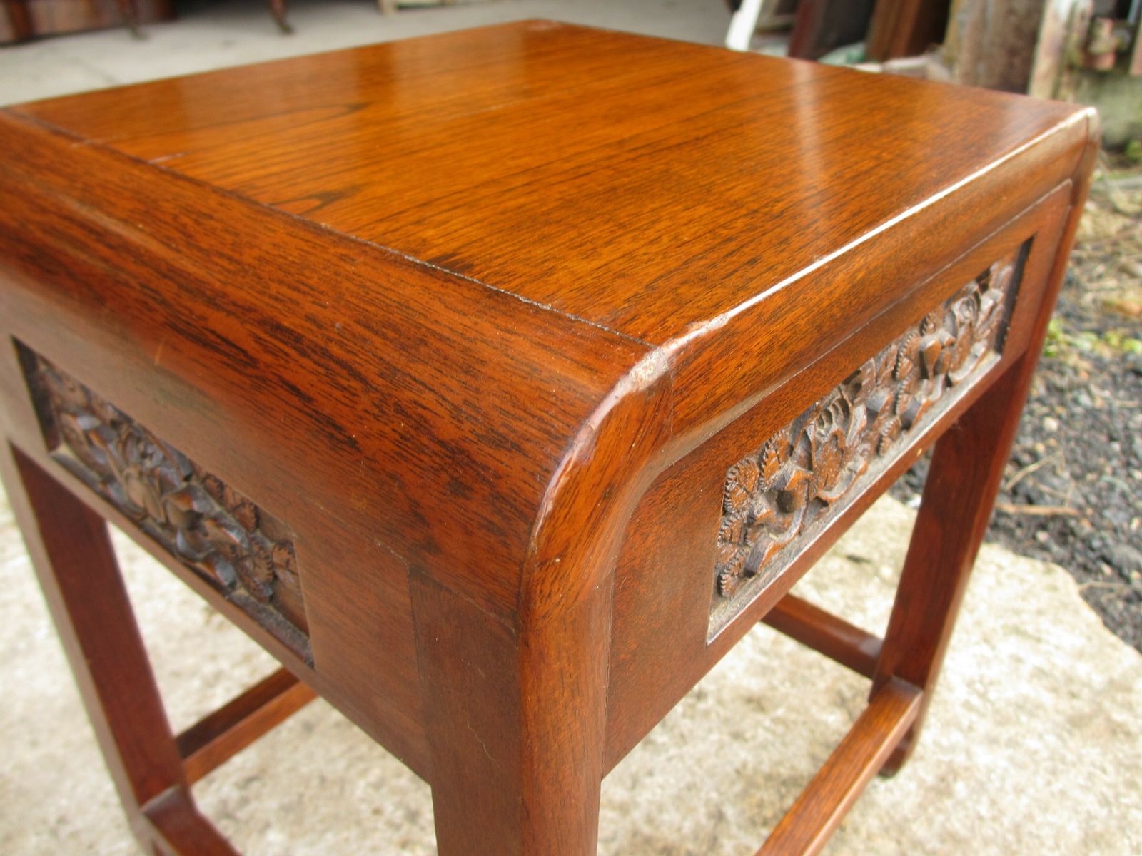 Nest Of Four Carved Rosewood  Sidetables photo for sale