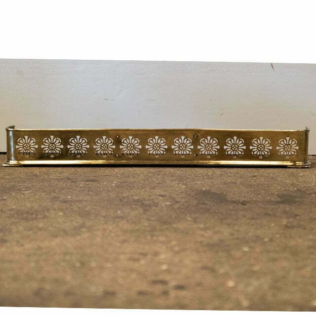 Antique Brass Fireplace Fender photo vintage