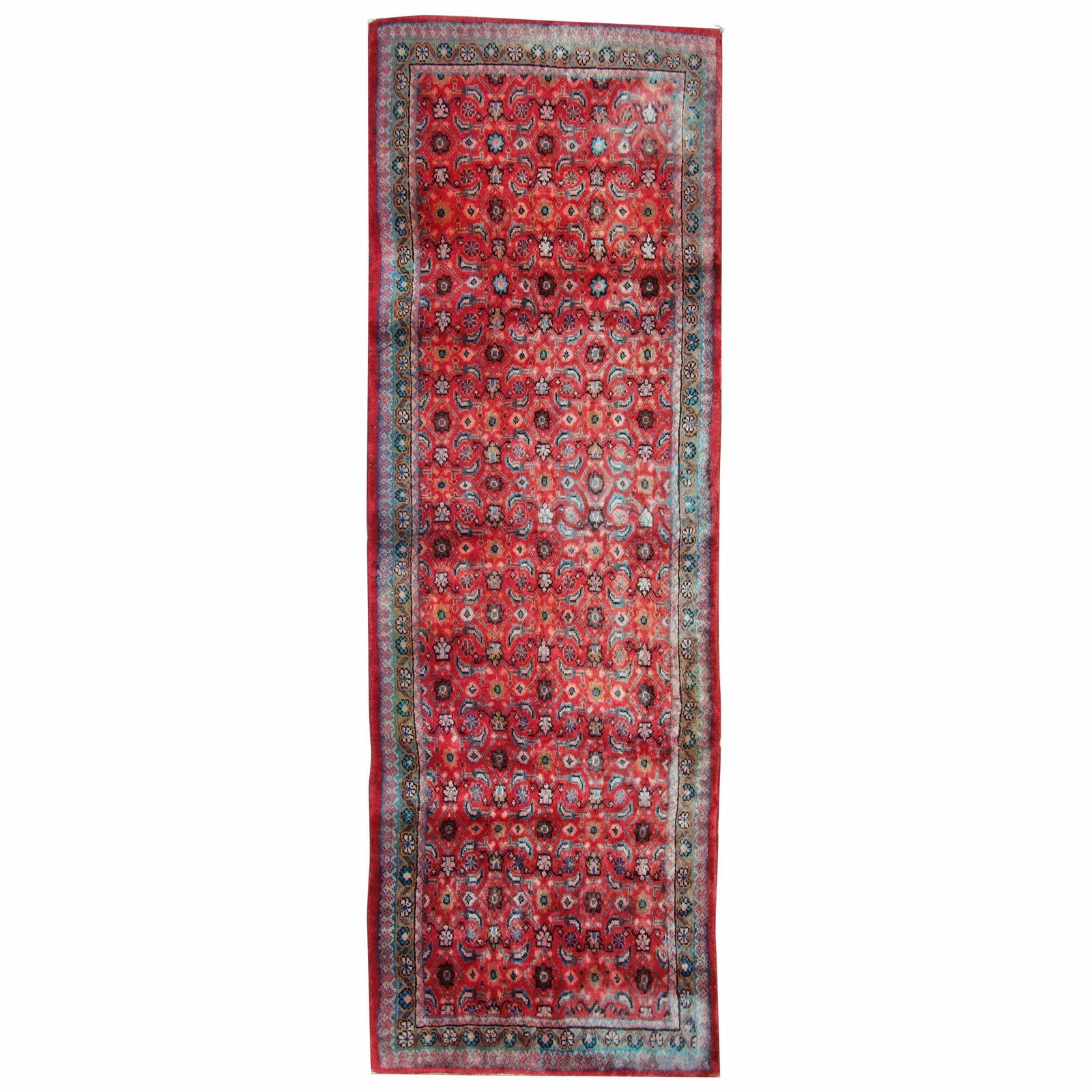 Traditional Wool Runner Rug Handwoven Carpet Oriental Long Red Carpet