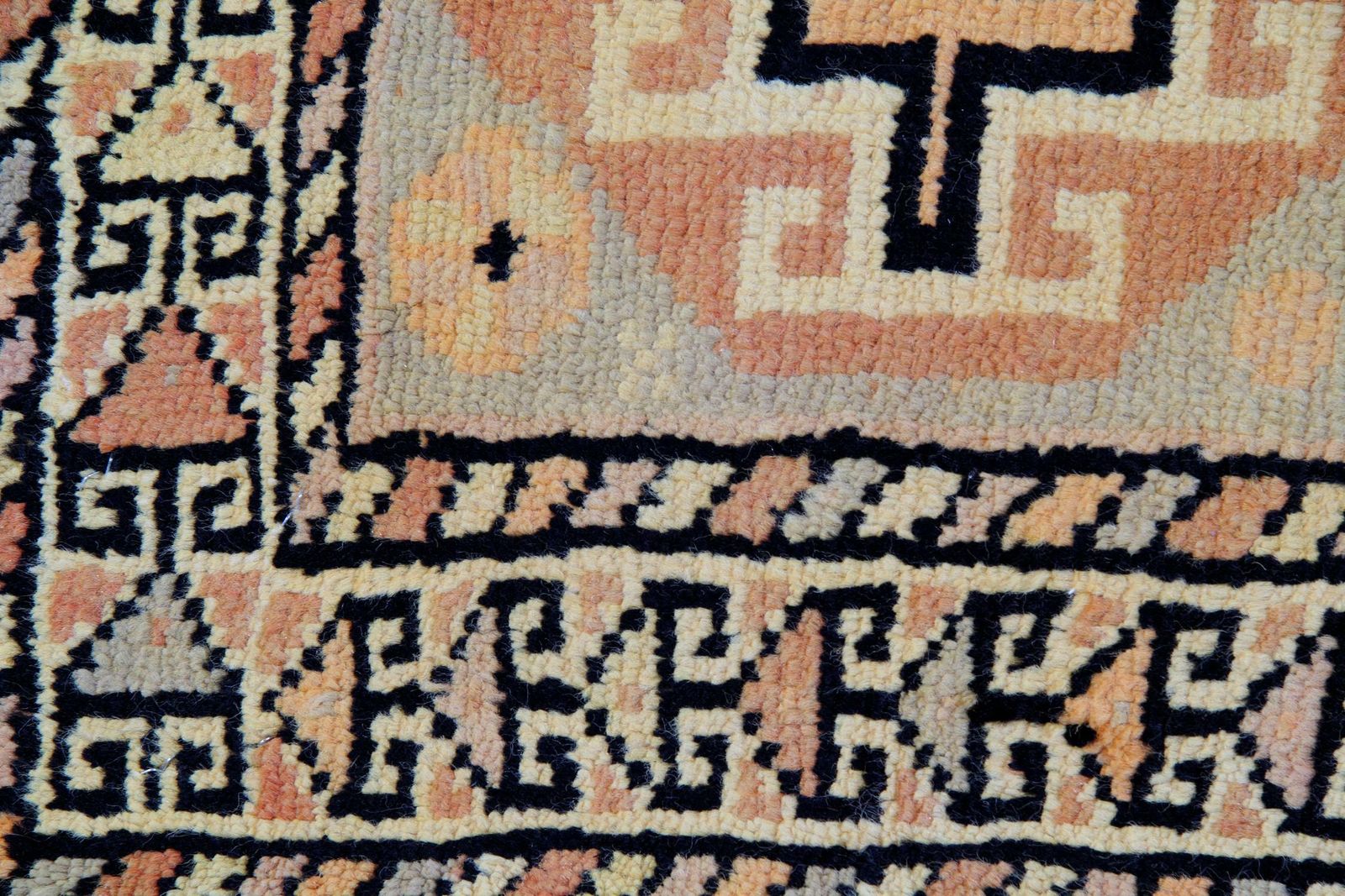 Oriental Wool Runner Rug Handwoven Carpet Cream Tribal Rug Runner photo for sale