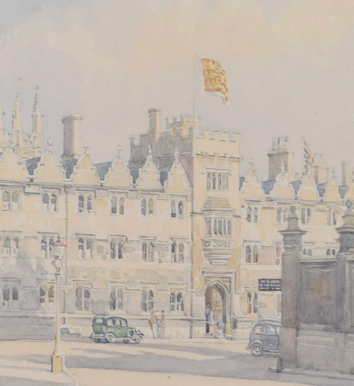 Oriel Square, Oxford Watercolour By Bernard Cecil Gotch photo for sale