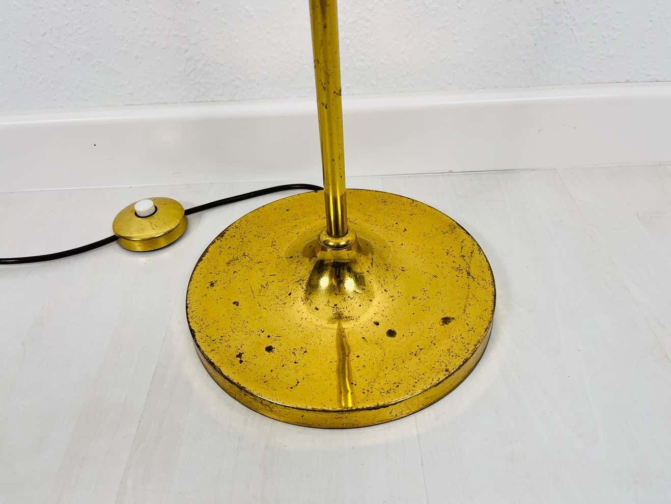 Midcentury Brass And Opaline Glass 4 Arm Floor Lamp By Kaiser, Germany, 1960s photo buy
