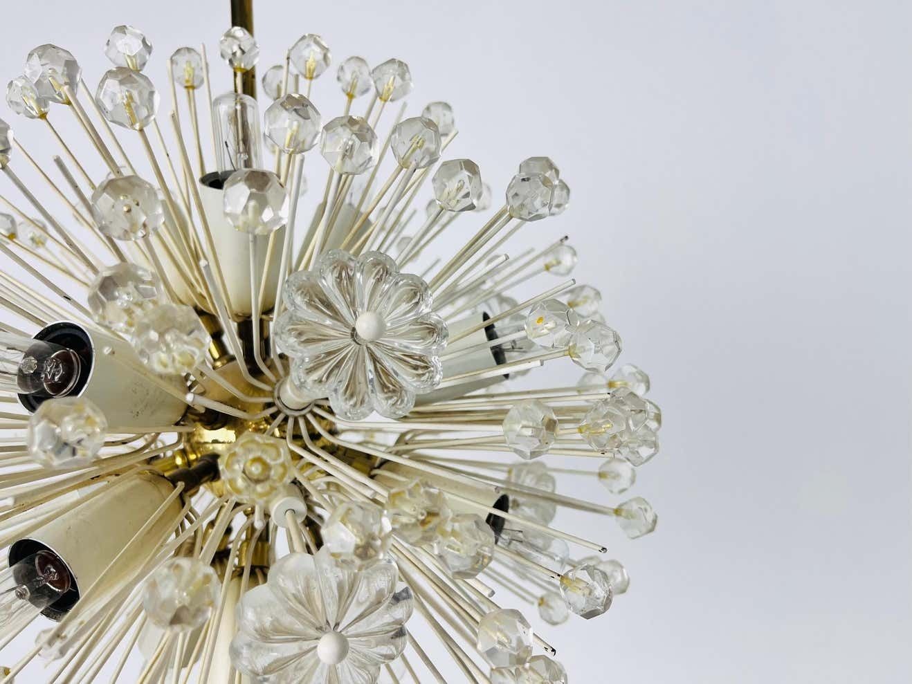 photo for sale Glass And Brass Sputnik Chandelier By Emil Stejnar For Rupert Nikoll, 1960s