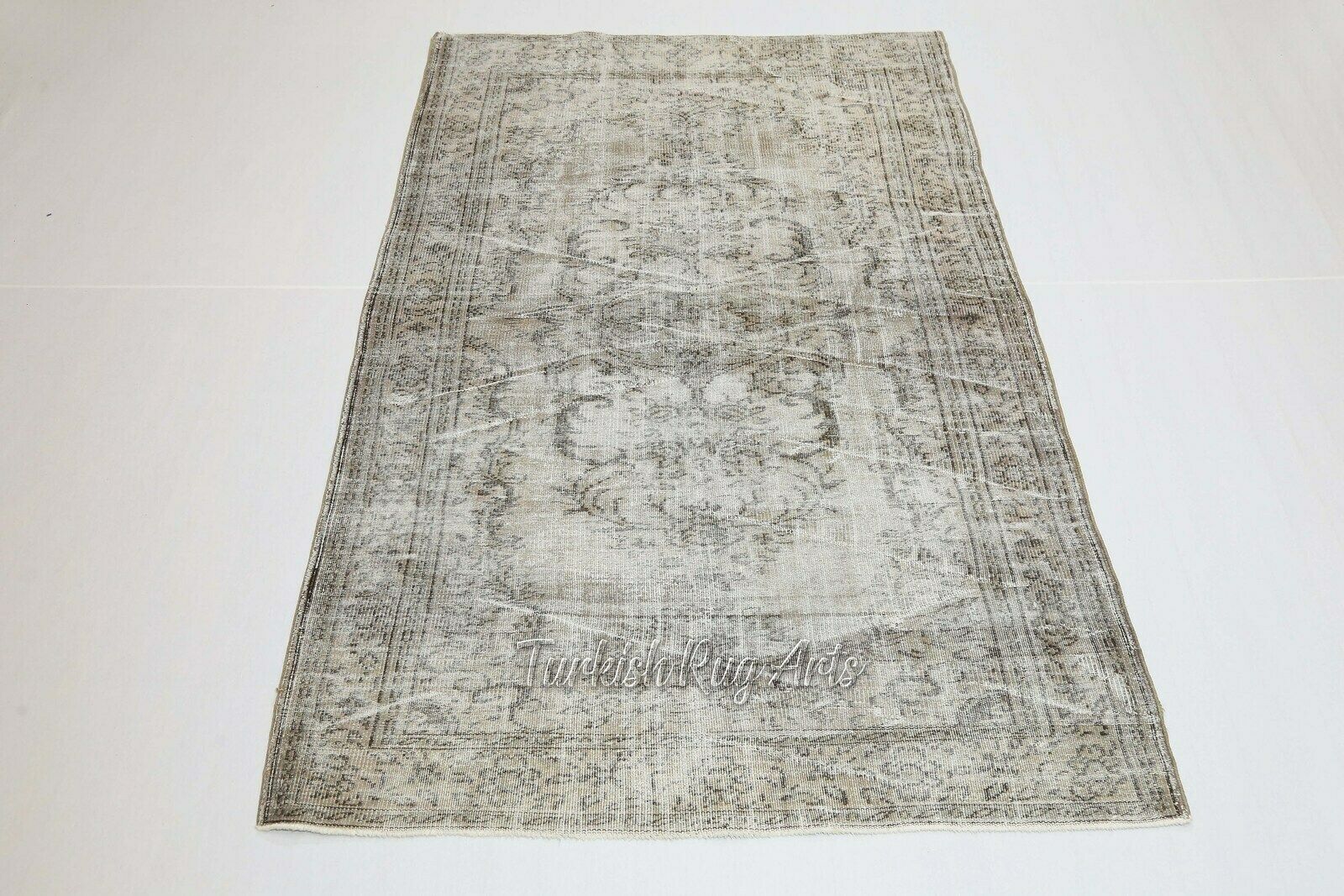5.3x8.7 Ft, Turkish Rug, Vintage Rug, Area Rug, Oushak Rug, Wool Rug, Room Decor, Floral, Living Room Rug, Handmade, Distressed, Faded