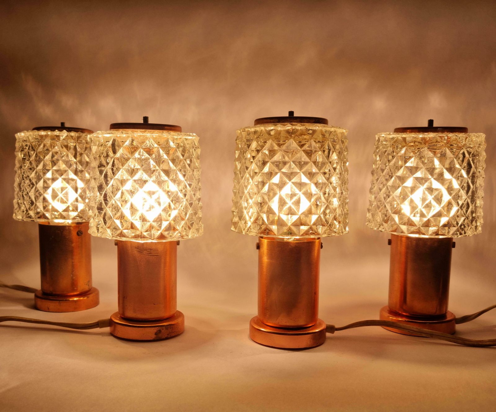 Lighting Set Of Four Midcentury Table Lamps Kamenicky Senov, 1970s photo
