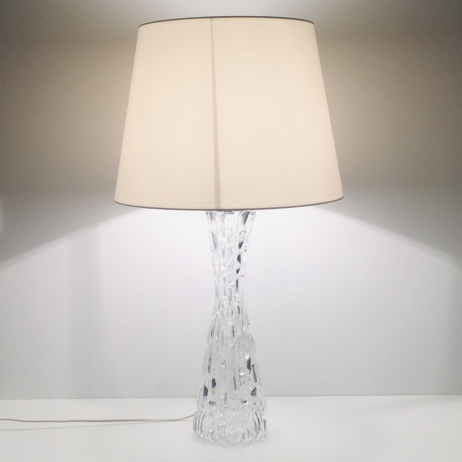 Pair Of Large Mid Century Crystal Glass Table Lamps By Carl Fagerlund For Orrefors, Sweden, 1960s photo 1500.0