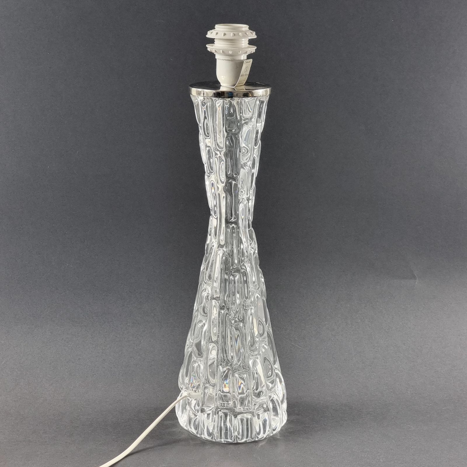Pair Of Large Mid Century Crystal Glass Table Lamps By Carl Fagerlund For Orrefors, Sweden, 1960s photo vinterior
