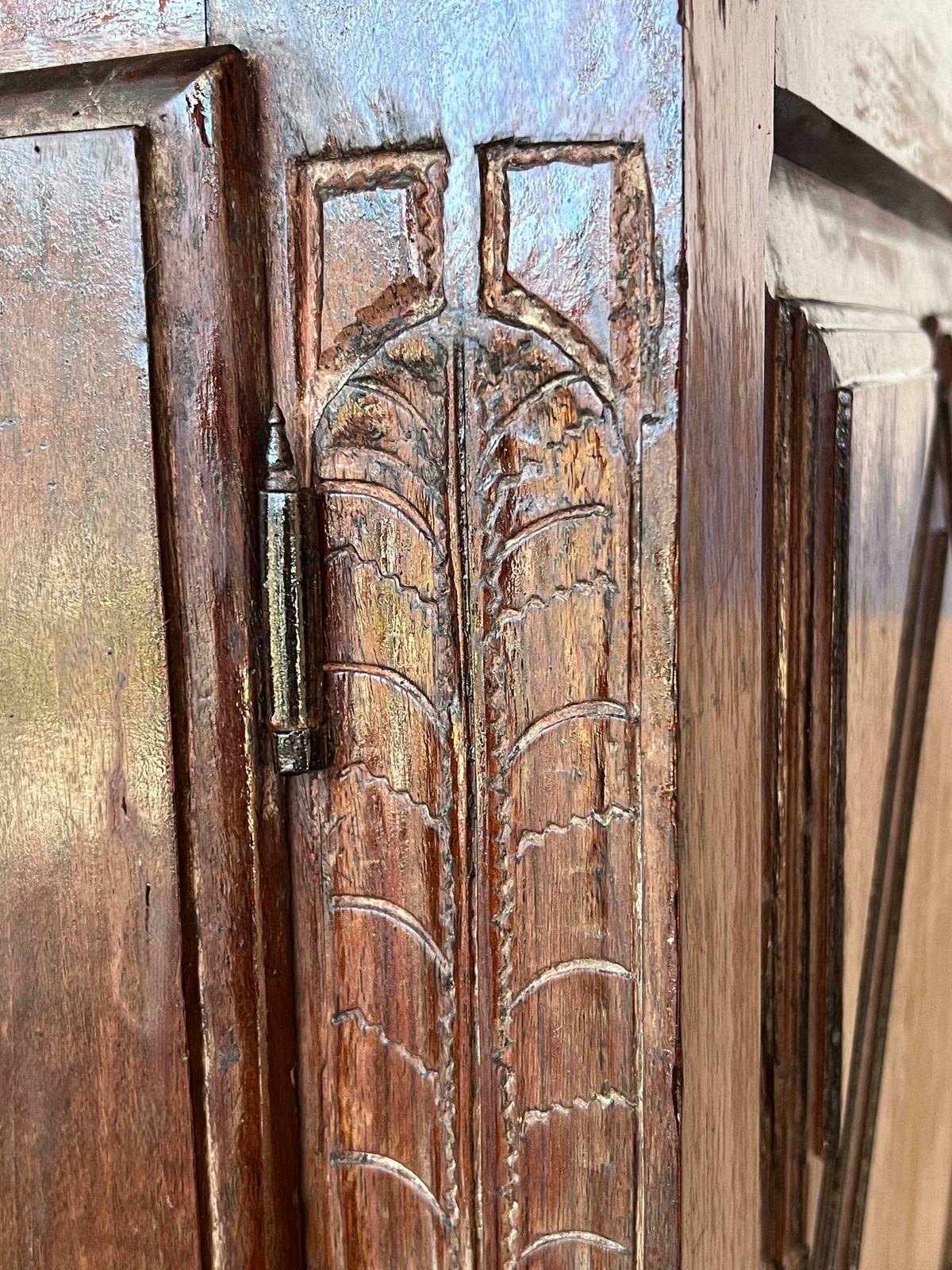 19th Catalan Spanish Cabinet On Stand In Carved Walnut And Iron Stretcher photo vintage