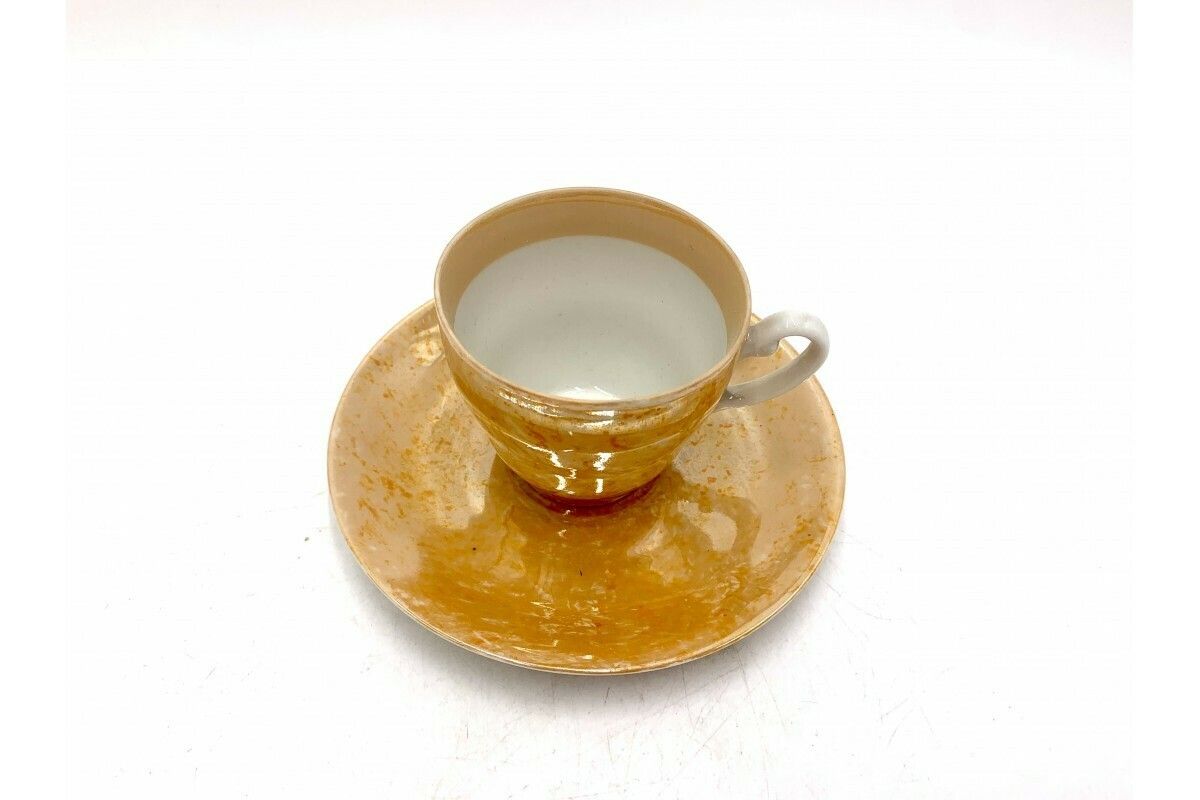 Orange Coffee Service For 6 People, Włocławek, Poland, 1960s photo buy