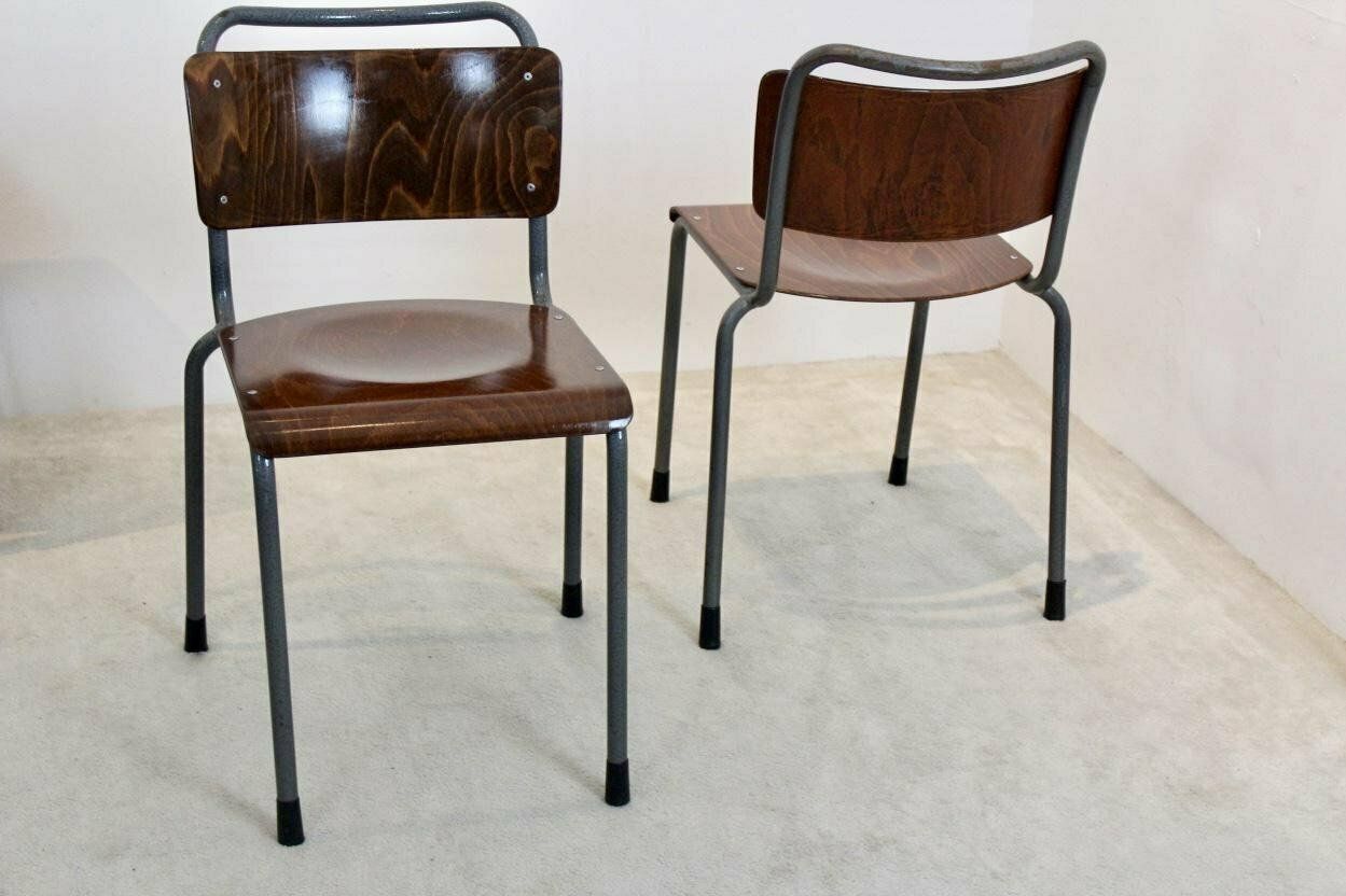 Industrial Plywood Th Delft Chair By W.H. Gispen, 1950s photo furniture