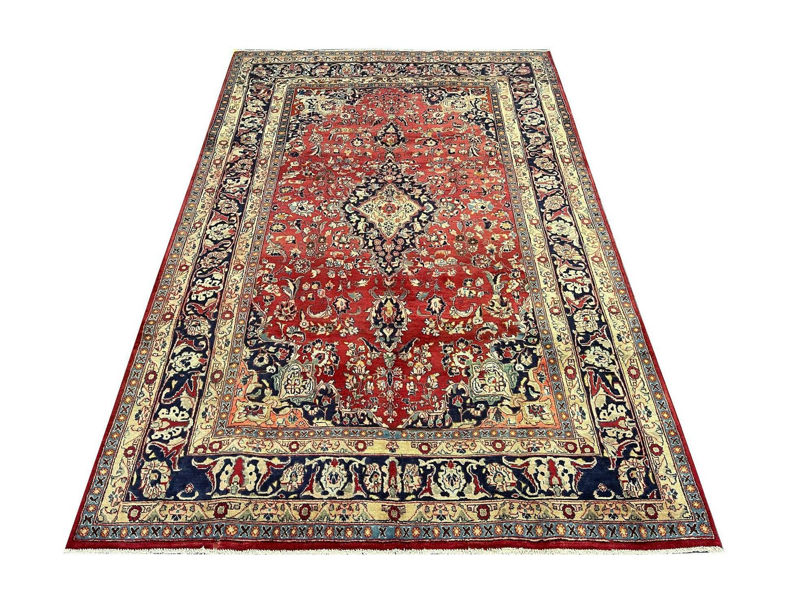 Large Vintage Rug Handmade Carpet Red Wool Oriental Livingroom Rug photo furniture