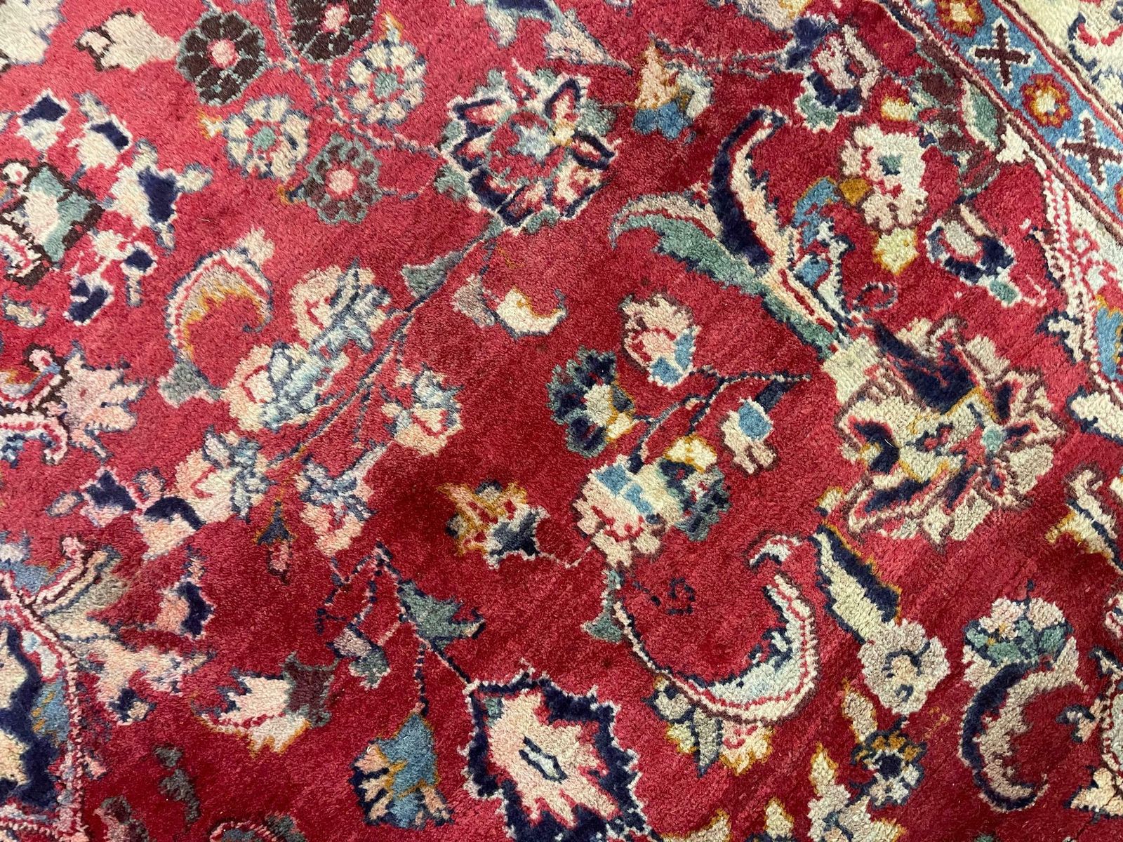 Large Vintage Rug Handmade Carpet Red Wool Oriental Livingroom Rug photo vinterior