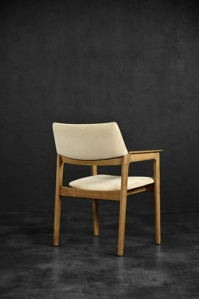 Mid Century Scandinavian Modern Oak Executive Chair In Alcantara Fabric, 1960s photo buy