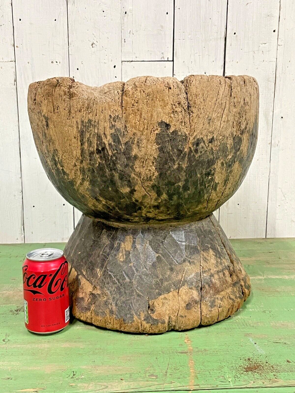 Vtg Rustic Bowl Tree Garden Pancheon Planter Century Pot Swedish Tub Design Folk photo furniture