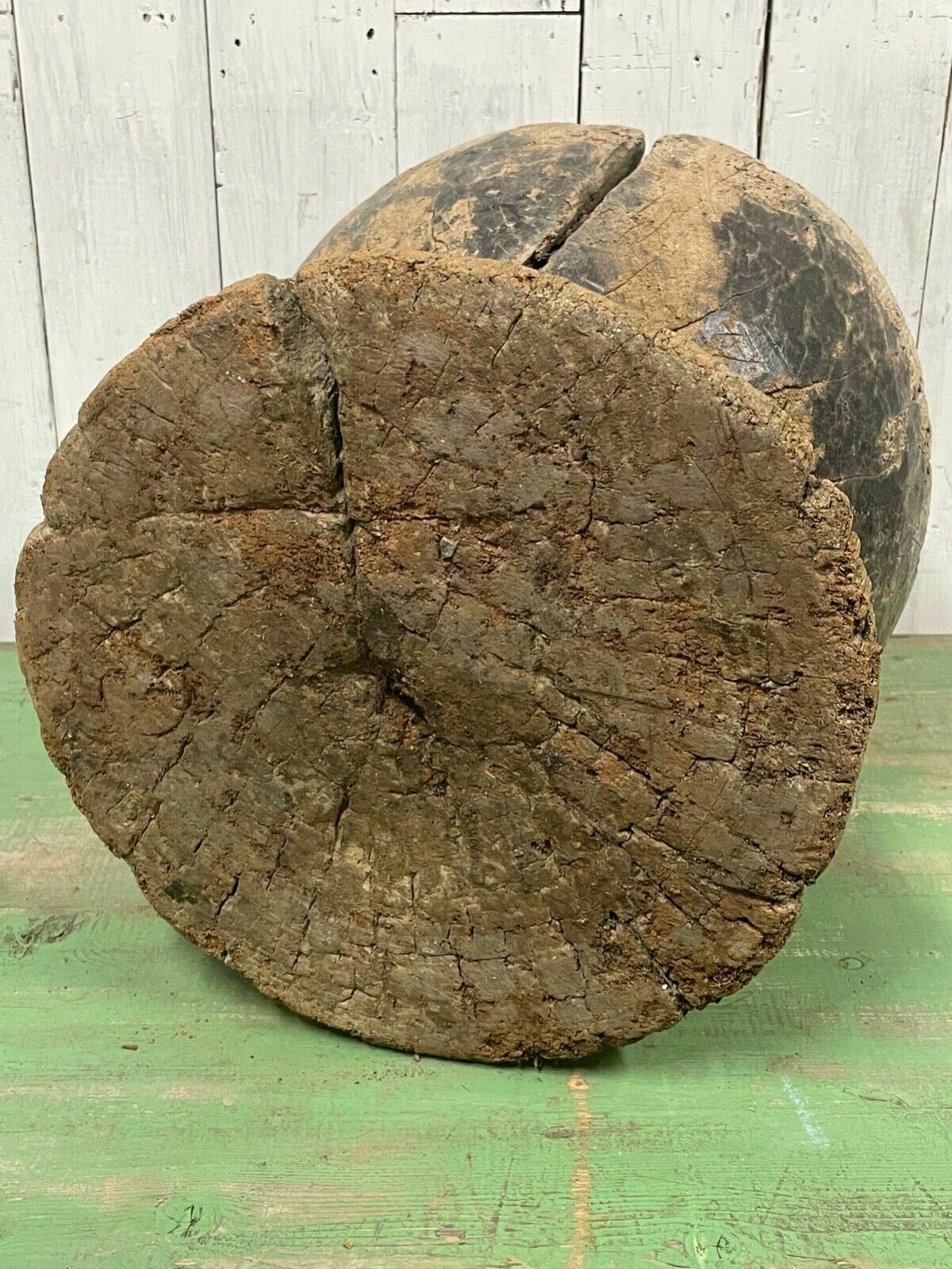 photo vintage Vtg Rustic Bowl Tree Garden Pancheon Planter Century Pot Swedish Tub Design Folk