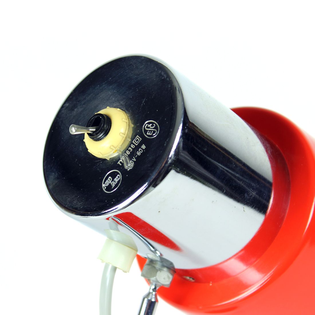 Table Lamp In Chrome And Red Metal, By Josef Hurka For Napako 1960s photo buy