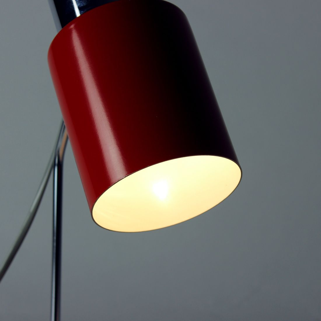 photo for sale Table Lamp In Chrome And Red Metal, By Josef Hurka For Napako 1960s