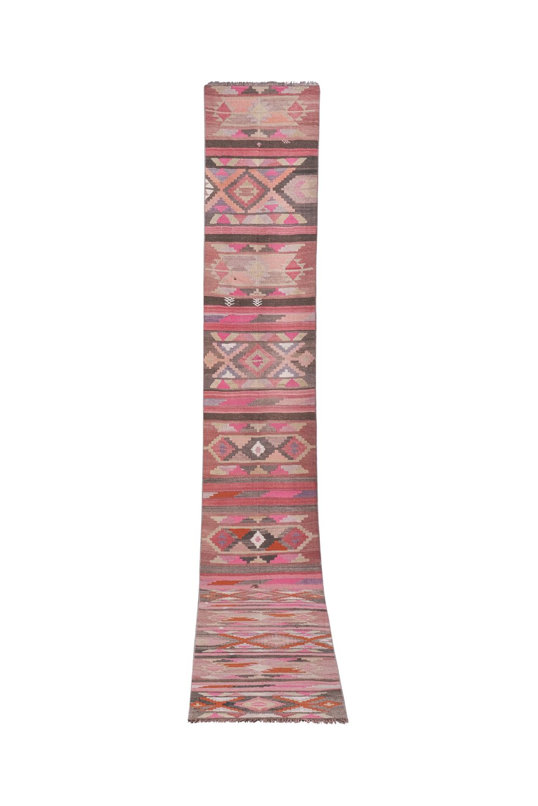 1960s Turkish Stair Kilim Runner 2'4'' X 17'7''