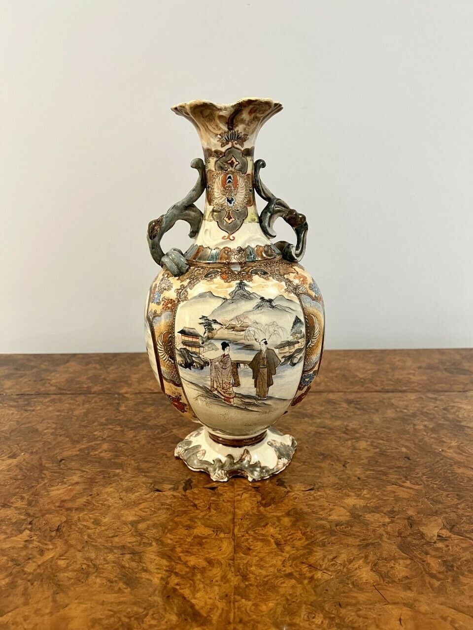 Antique Japanese Quality Satsuma Hand Painted Vase photo buy