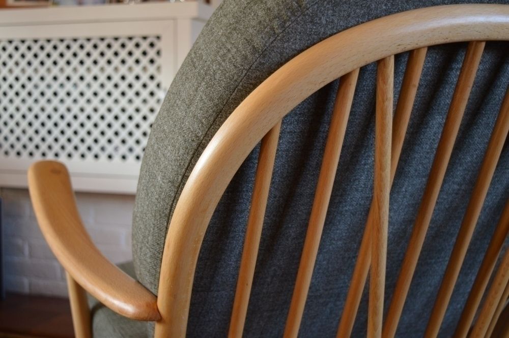 Ercol Armchair   Model 203 With Soft Grey Cushions photo for sale
