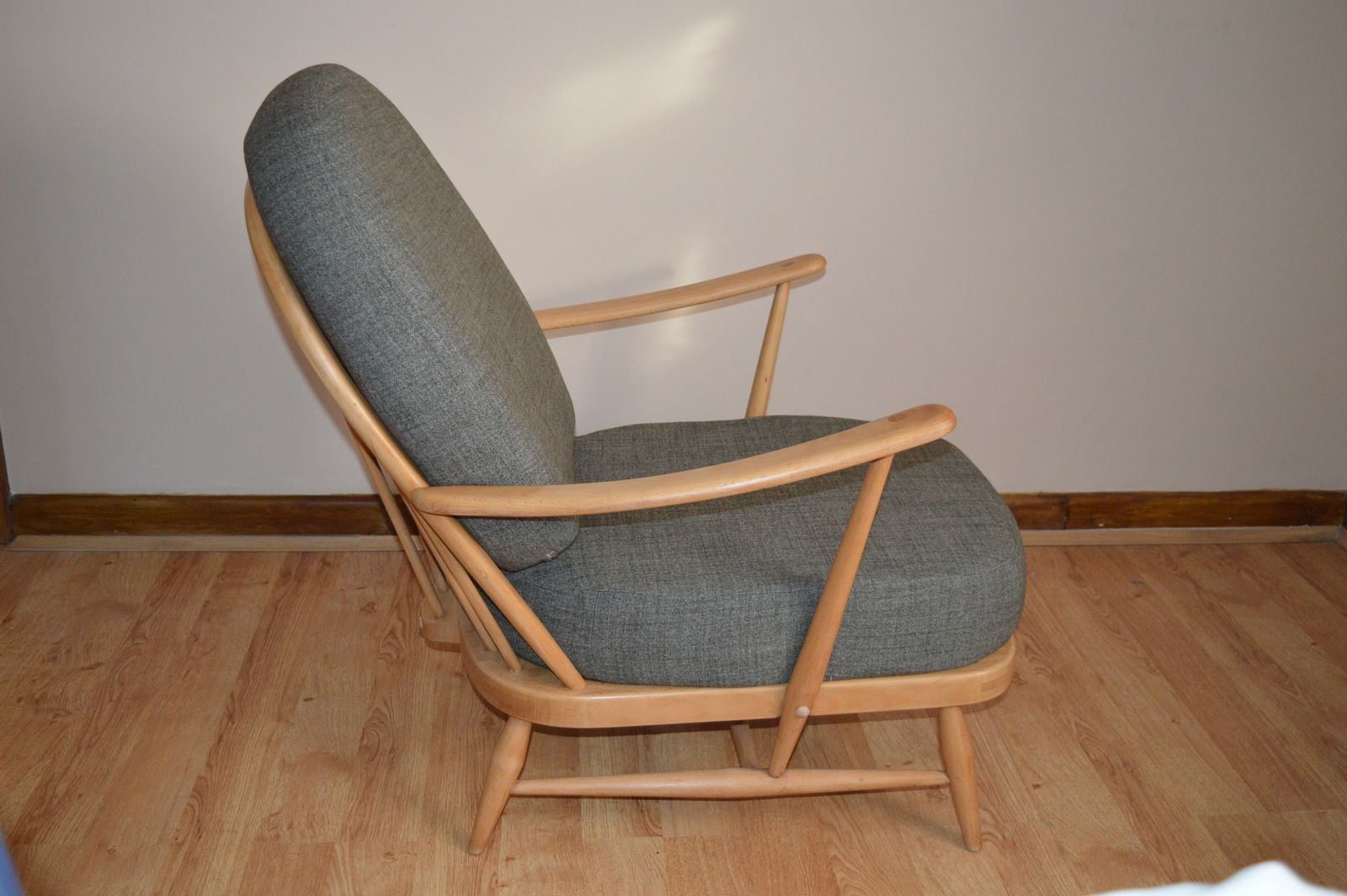 Ercol Armchair   Model 203 With Soft Grey Cushions photo Furniture