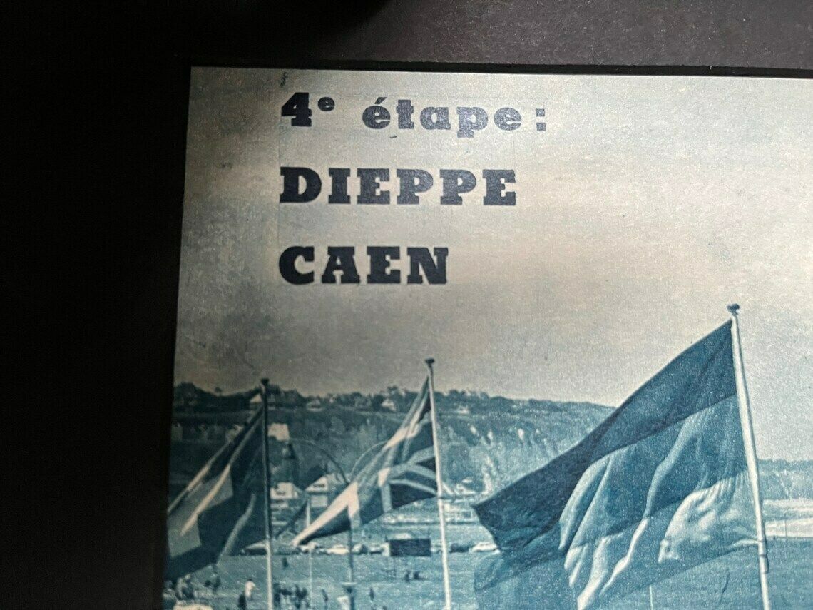 Original Vintage French Cycling Print Dieppe  Caen 1961 photo furniture
