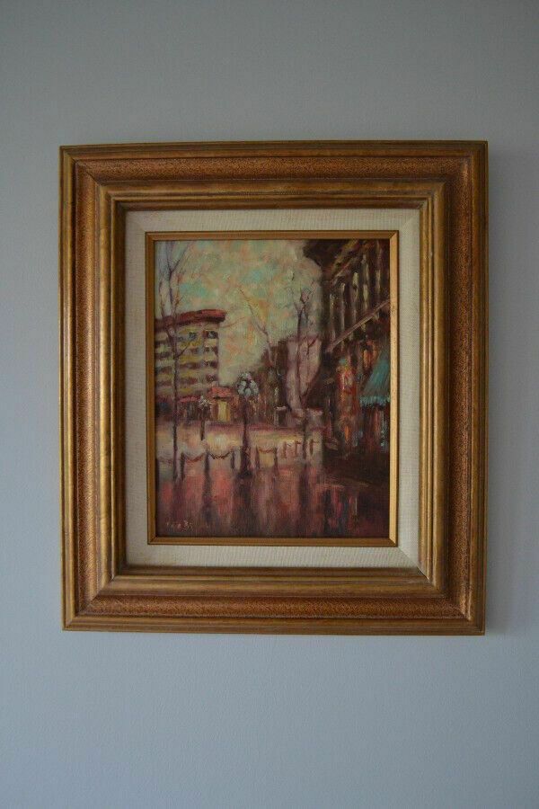 Pair Vintage Of Oil Paintings photo for sale