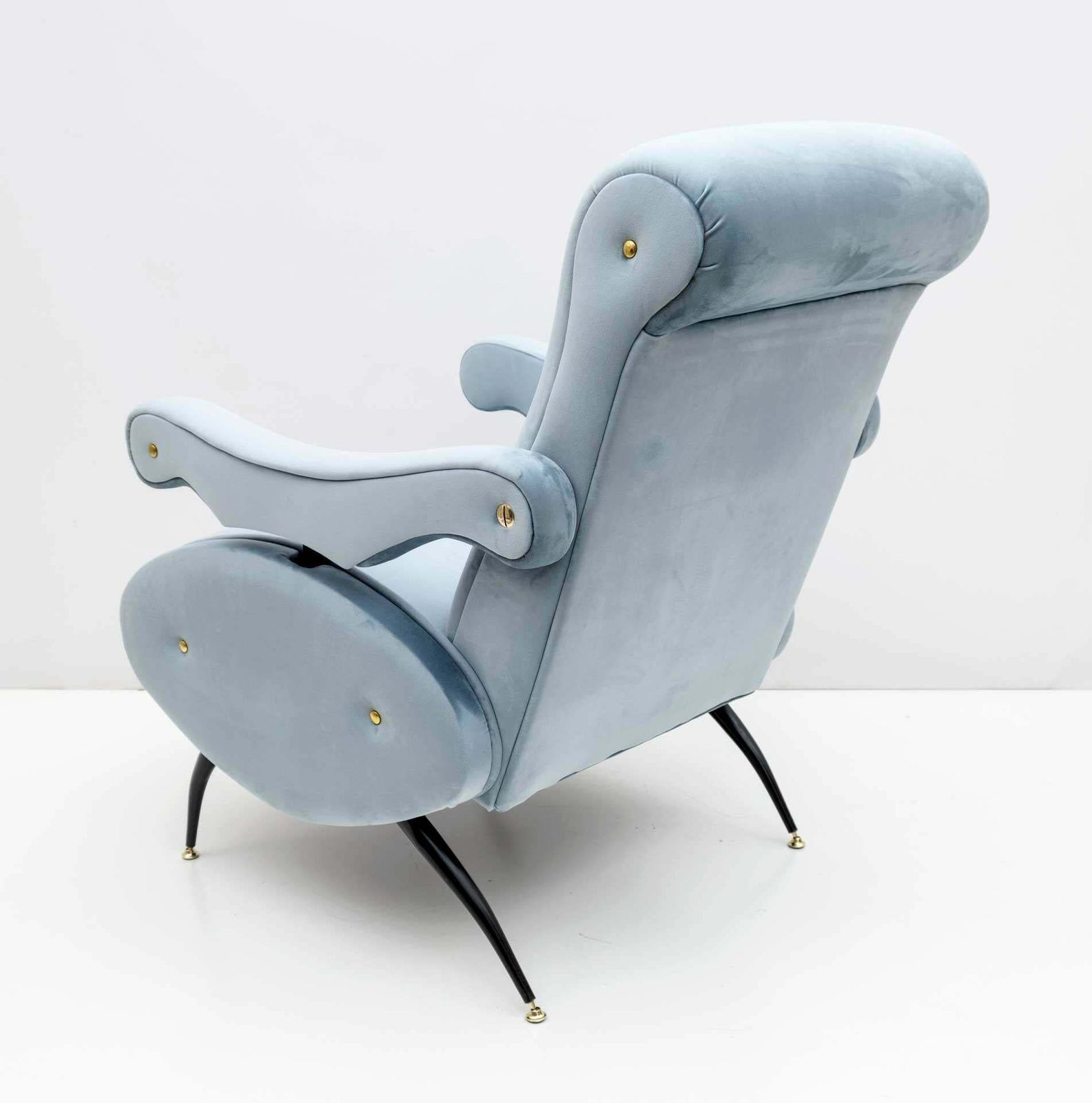 Nello Pini Mid Century Modern Italian Velvet Reclining Armchair By Novarredo, 50 photo vintage